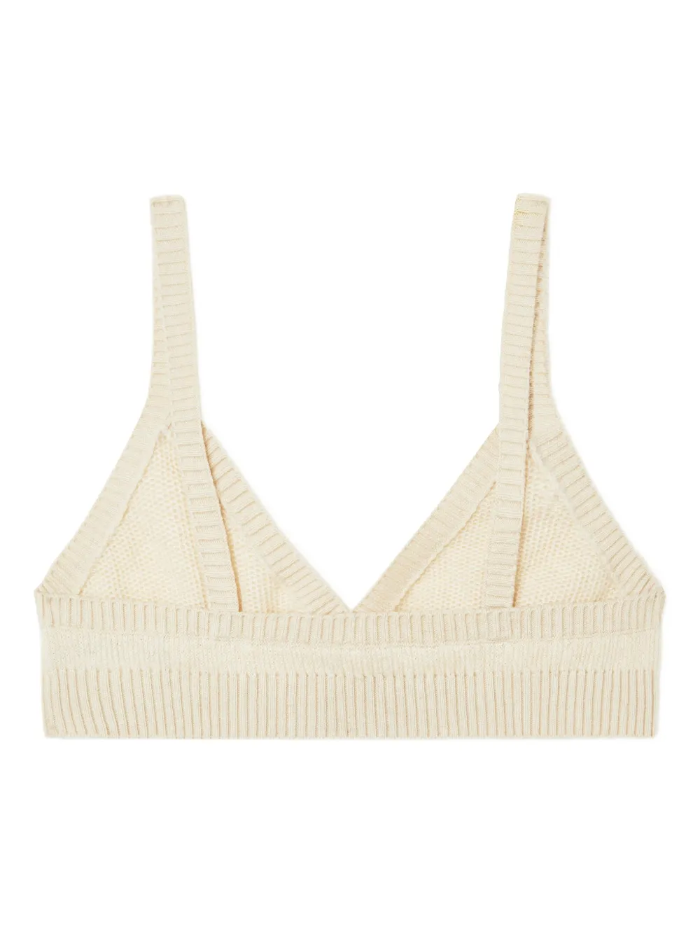 Кашемировый бюстгальтер-бралетт с V-образным вырезом Alanui, белый
Кашемировый бюстгальтер-бралетт с V-образным вырезом Alanui, белый