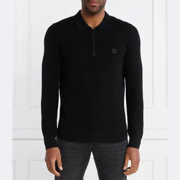 Поло стандартного кроя Sastor с добавлением шерсти Hugo, черный
Поло стандартного кроя Sastor с добавлением шерсти Hugo, черный