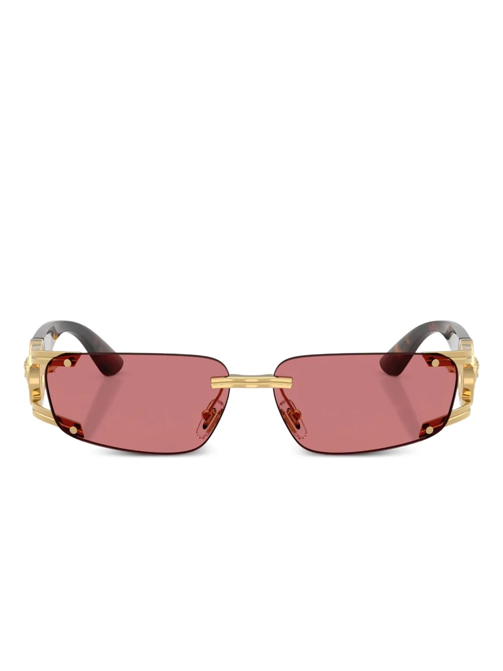 Солнцезащитные очки в безободковой оправе с декором Medusa Versace, золотой
Солнцезащитные очки в безободковой оправе с декором Medusa Versace, золотой