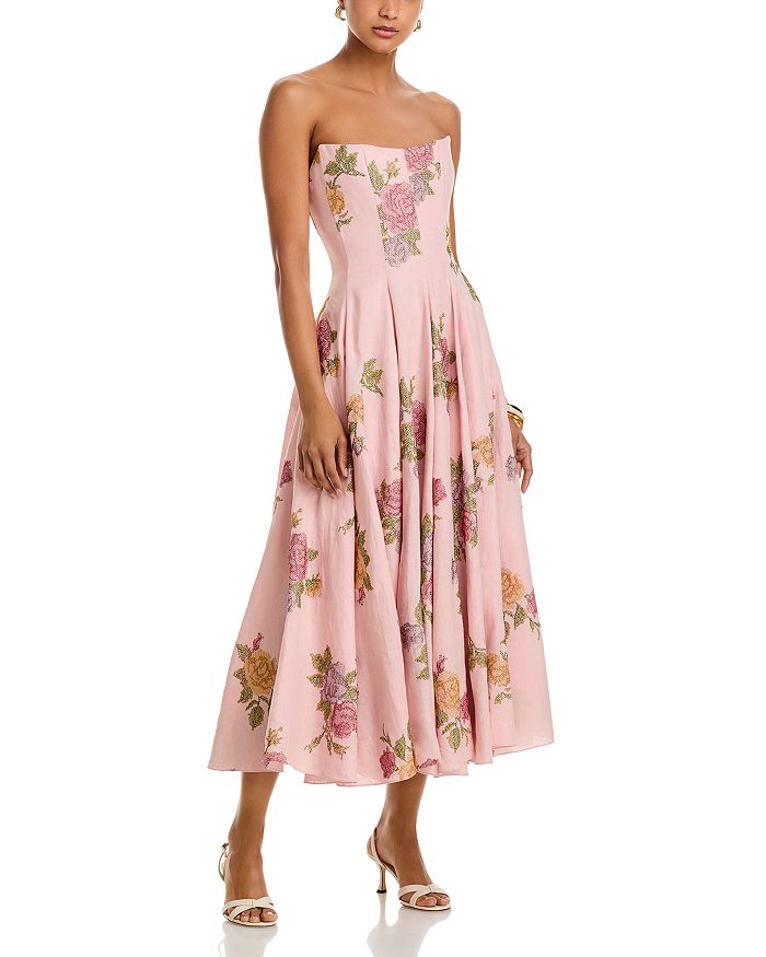 Руссо Светло-розовое льняное миди-платье без бретелей с цветочной вышивкой крестиком Markarian, розовый
Руссо Светло-розовое льняное миди-платье без бретелей с цветочной вышивкой крестиком Markarian, розовый