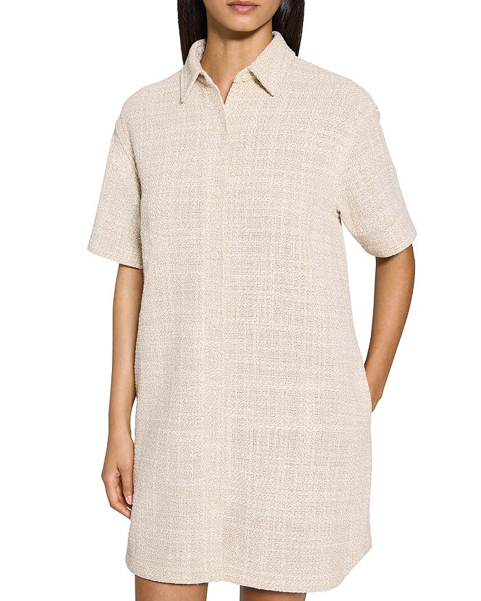 Мини-платье-рубашка из твида Theory, коричневый/бежевый
Мини-платье-рубашка из твида Theory, коричневый/бежевый