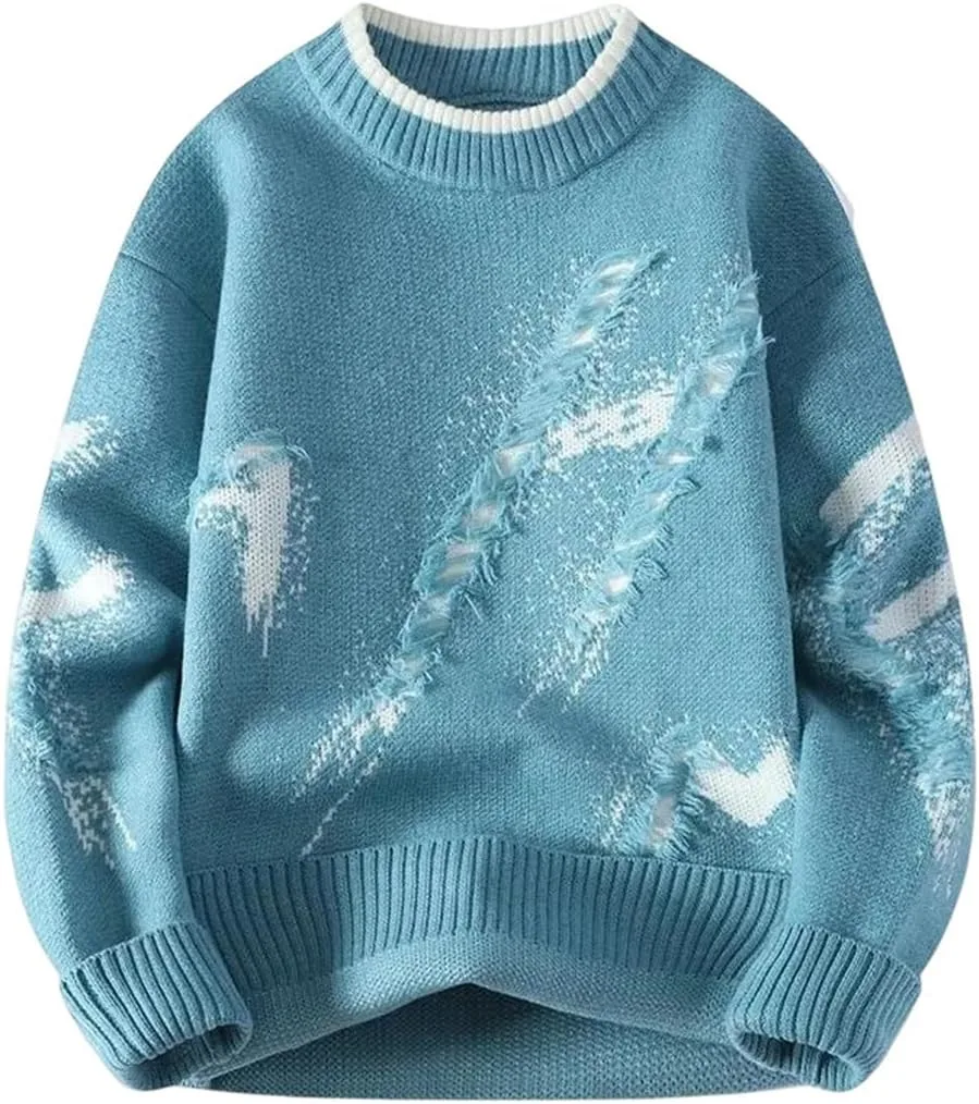 Мужской свитер с контрастным узором и вставками, дырочки, casual, длинный рукав OWEIEYEU
Мужской свитер с контрастным узором и вставками, дырочки, casual, длинный рукав OWEIEYEU