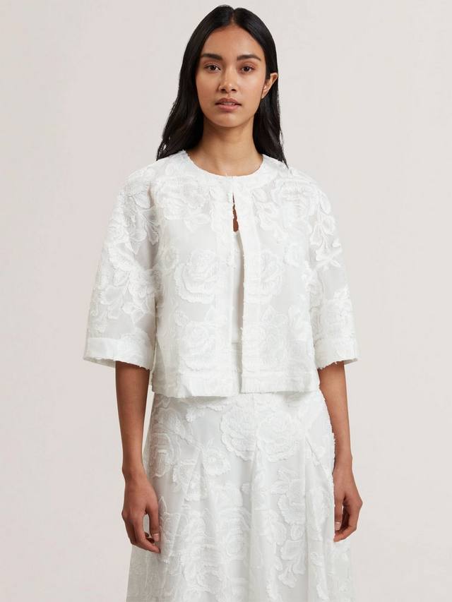 Текстурированная розовая куртка без воротника укороченного кроя с прямым силуэтом Ted Baker, White
Текстурированная розовая куртка без воротника укороченного кроя с прямым силуэтом Ted Baker, White