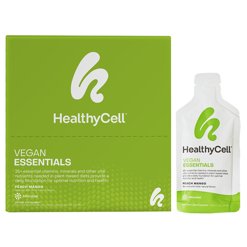 HealthyCell, Vegan Essentials, персик и манго, 30 гелевых пакетиков по 25 мл (0,84 жидк. Унции)
HealthyCell, Vegan Essentials, персик и манго, 30 гелевых пакетиков по 25 мл (0,84 жидк. Унции)