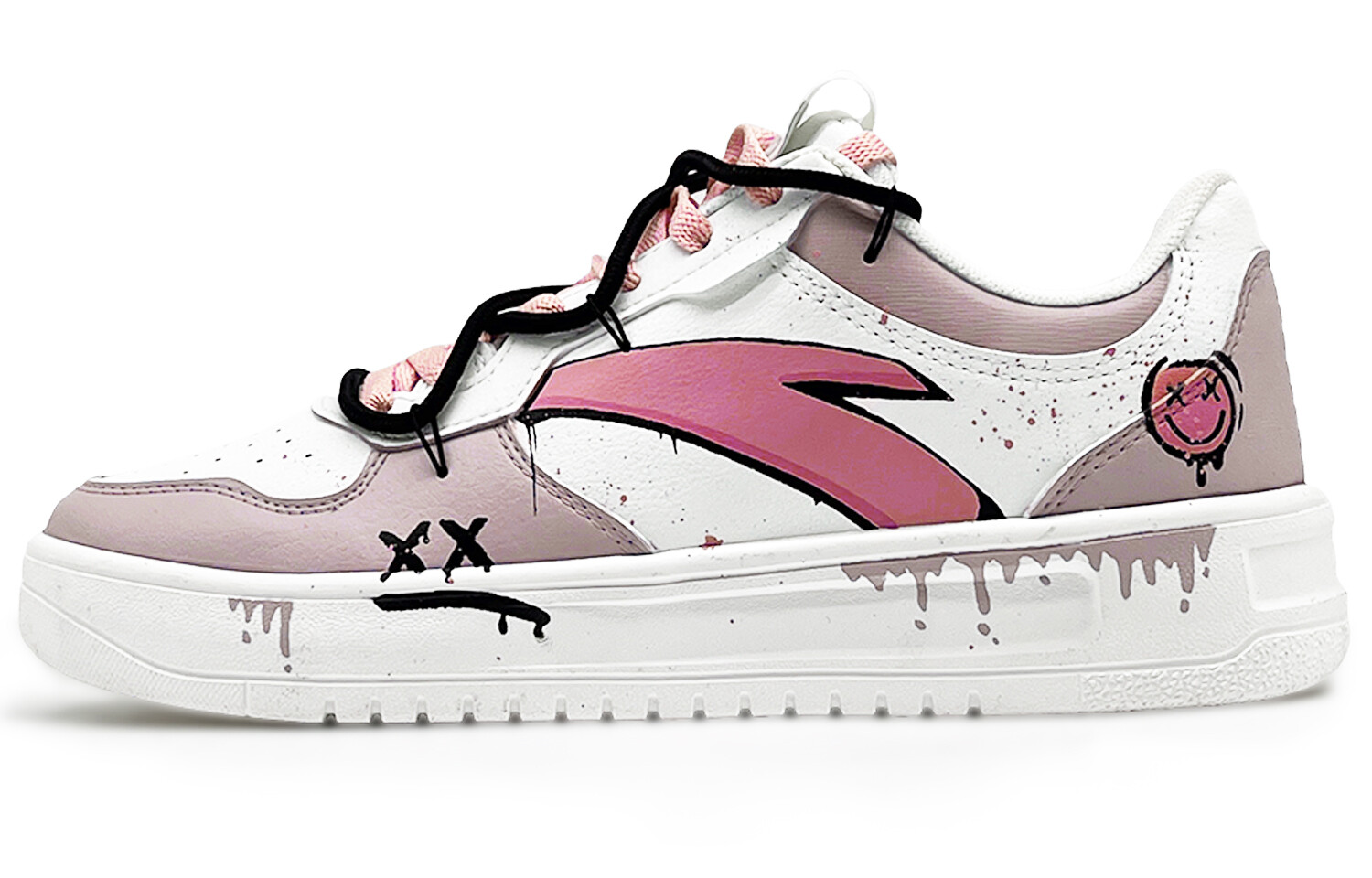 Кеды мужские, обувь для скейтбординга низкая белый/розовый/черный Anta
Кеды мужские, обувь для скейтбординга низкая белый/розовый/черный Anta