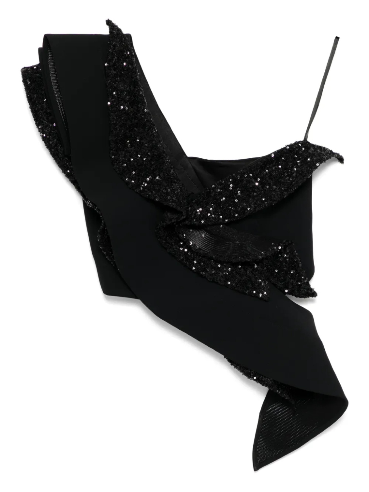 Асимметричный корсетный топ с оборками и пайетками Maticevski, черный
Асимметричный корсетный топ с оборками и пайетками Maticevski, черный