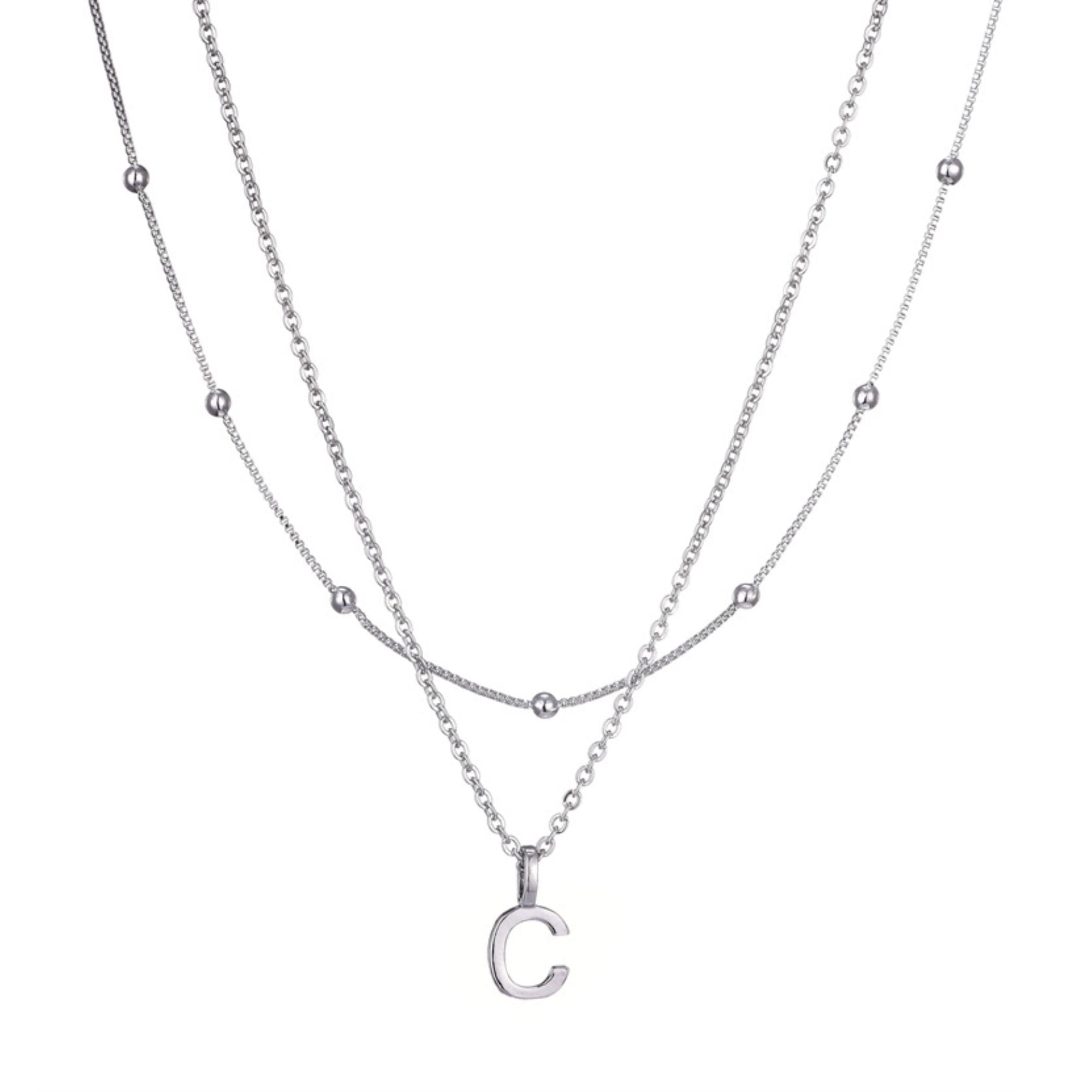 Посеребренное многослойное ожерелье с инициалами Adornia, Silver-C
Посеребренное многослойное ожерелье с инициалами Adornia, Silver-C