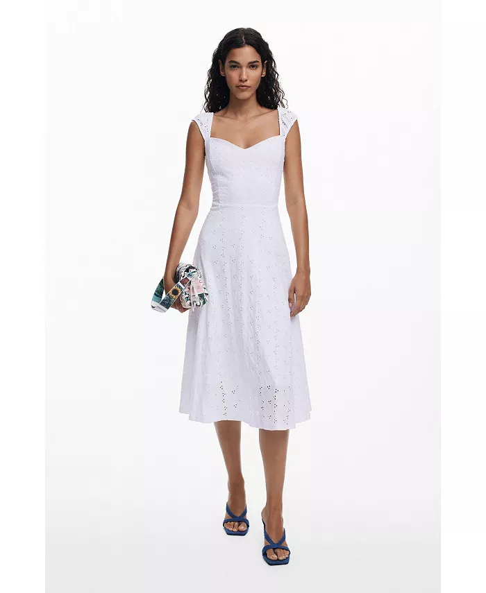 Женское платье миди с вышивкой Desigual, белый
Женское платье миди с вышивкой Desigual, белый