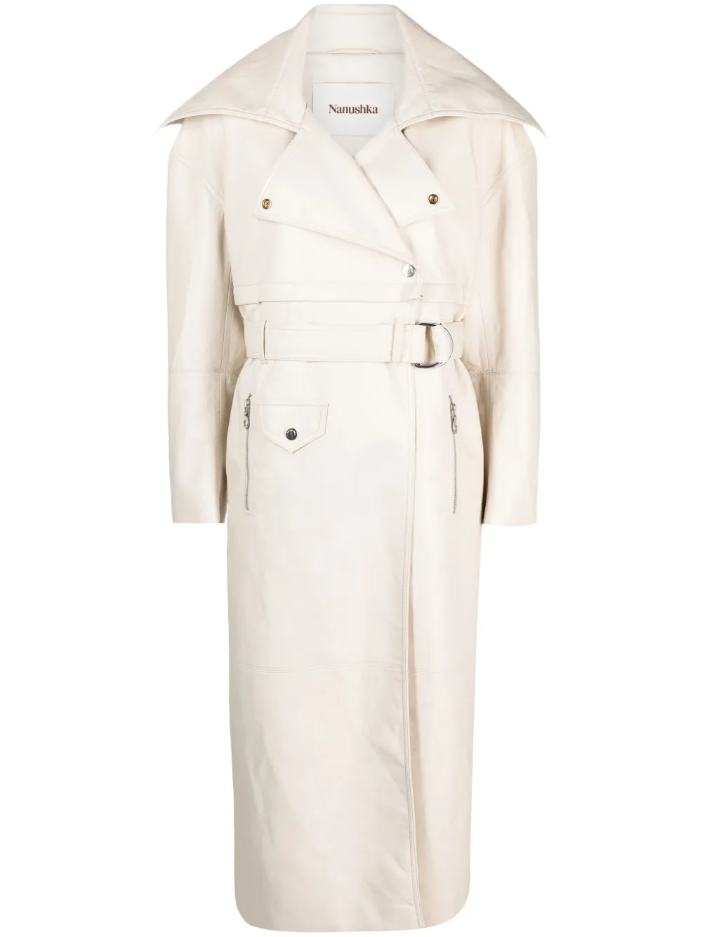 Кожаное пальто Marielle Nanushka, нейтральный
Кожаное пальто Marielle Nanushka, нейтральный