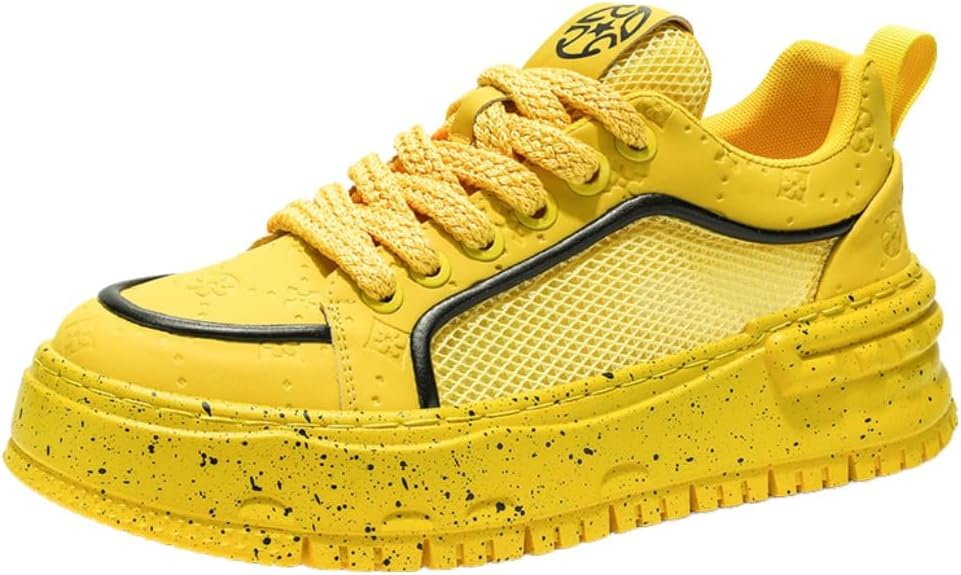 Мужские кроссовки для бега с толстой подошвой, однотонные, повседневные, спортивные, легкие и дышащие, с сетчатым верхом и мягкой подошвой Lexamen, желтый
Мужские кроссовки для бега с толстой подошвой, однотонные, повседневные, спортивные, легкие и дышащие, с сетчатым верхом и мягкой подошвой Lexamen, желтый