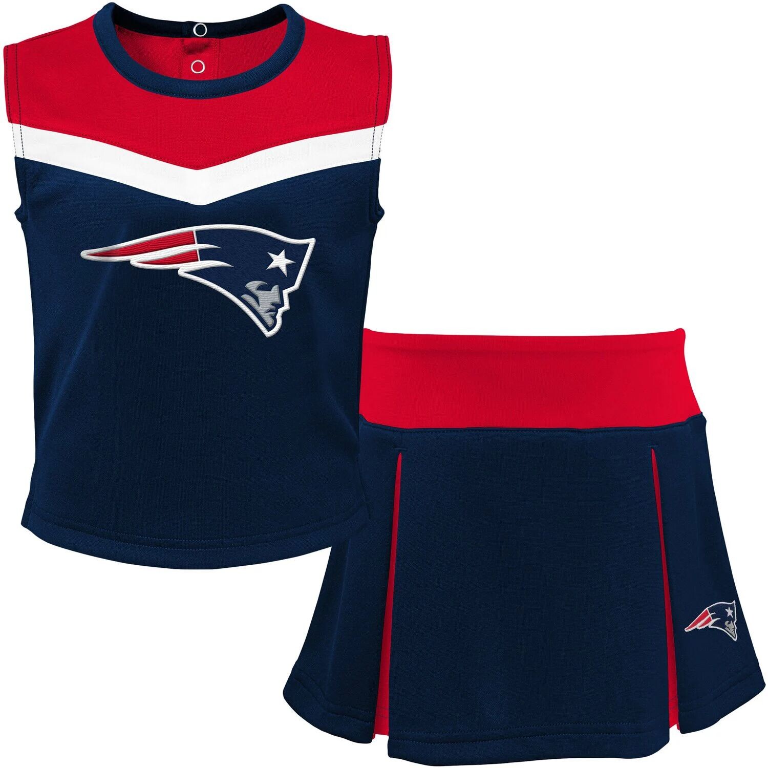 Молодежный комплект из двух предметов темно-синего/красного цвета New England Patriots Spirit Cheerleader Outerstuff, Красный, Молодежный комплект из двух предметов темно-синего/красного цвета New England Patriots Spirit Cheerleader Outerstuff