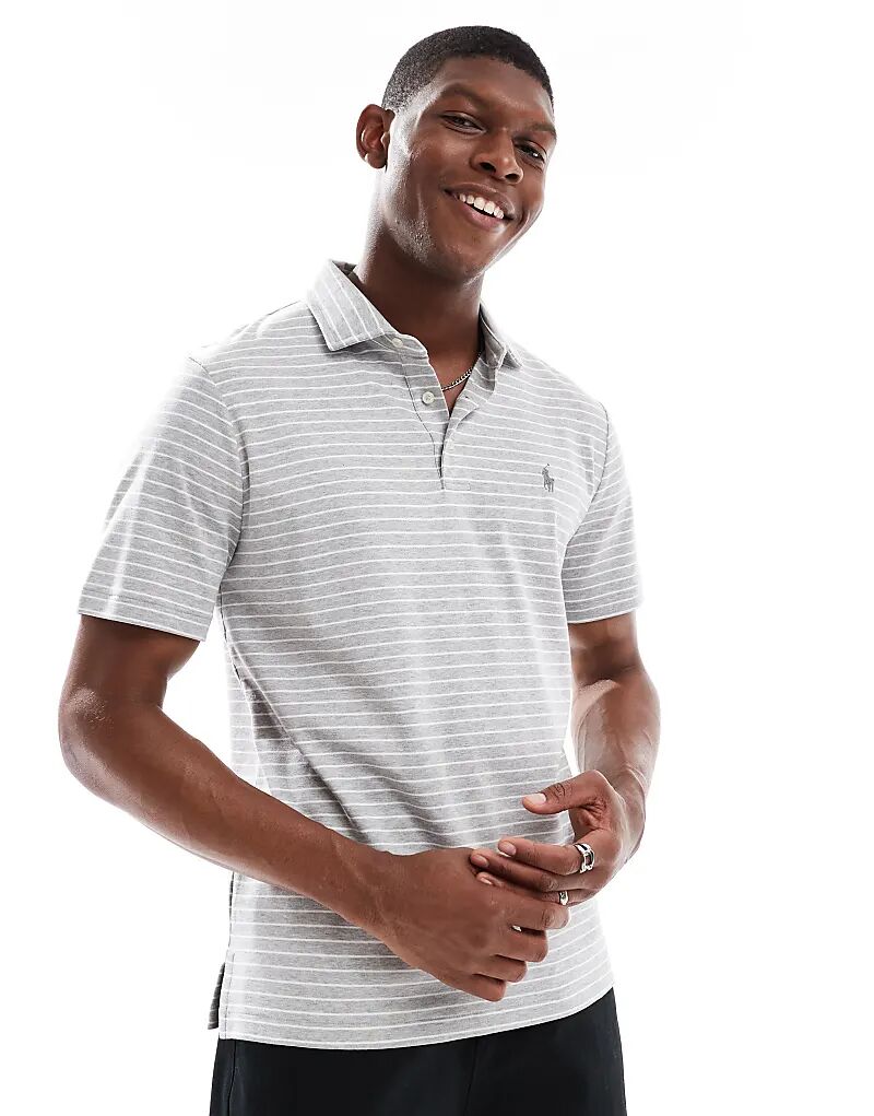 Поло Polo Ralph Lauren с логотипом и полосками из пима-хлопка серо-меланжевого/белого цветов
Поло Polo Ralph Lauren с логотипом и полосками из пима-хлопка серо-меланжевого/белого цветов