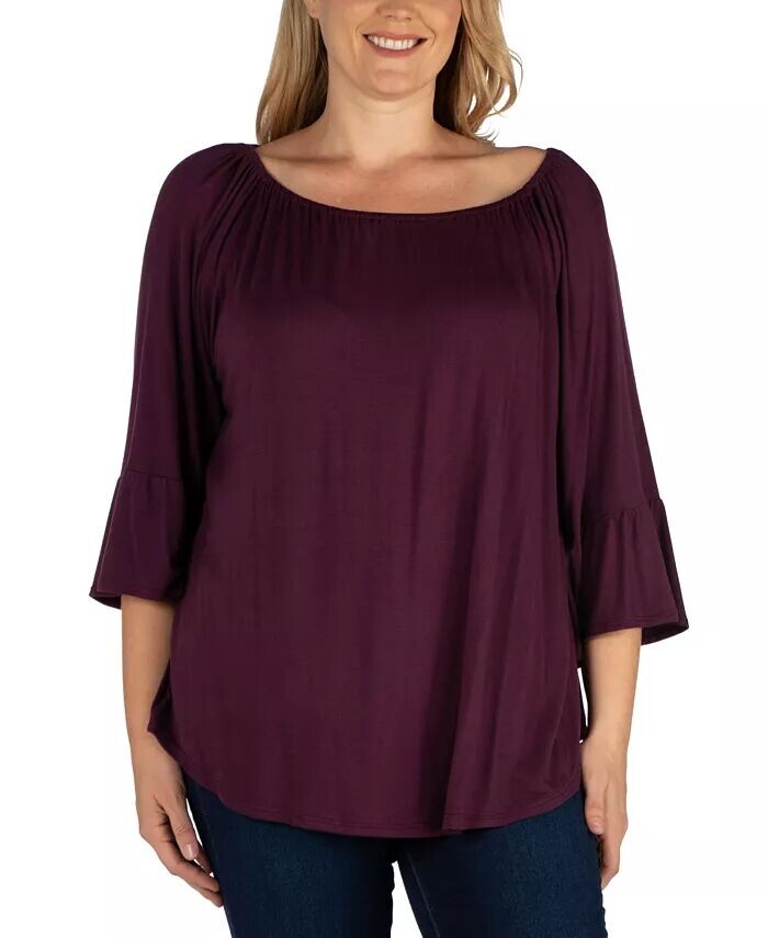 Женская туника-топ больших размеров с длинными рукавами и расклешенным воротом 24seven Comfort Apparel, черный
Женская туника-топ больших размеров с длинными рукавами и расклешенным воротом 24seven Comfort Apparel, черный