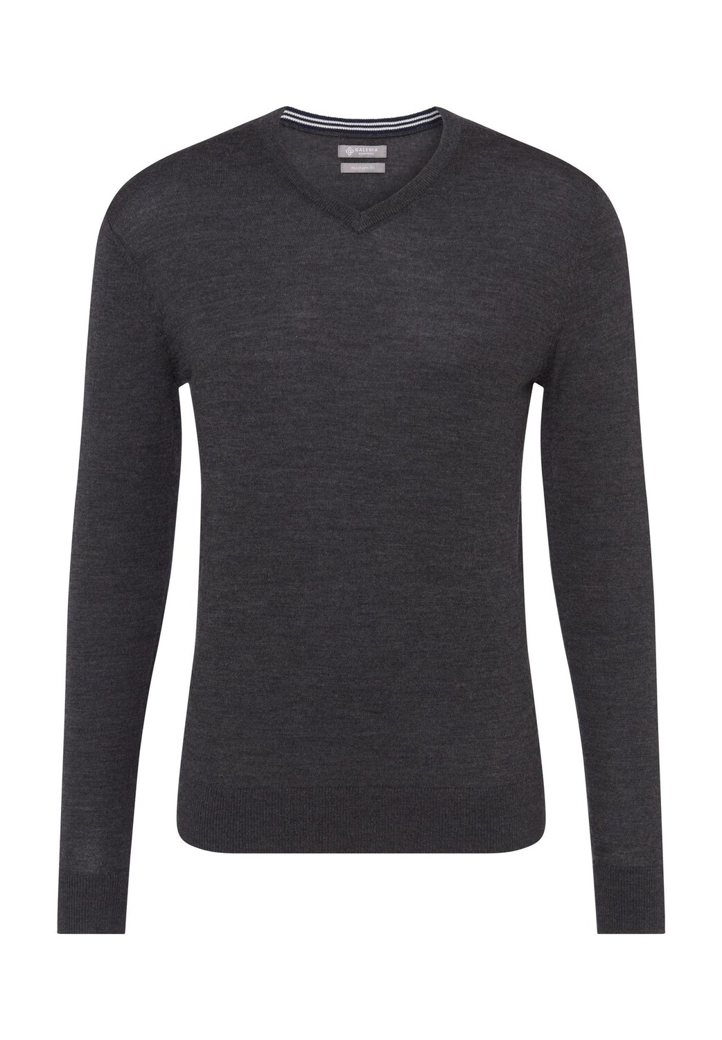 Мужской шерстяной свитер с V-образным вырезом GALERIA essentials, цвет 04 Anthrazit Mel.
Мужской шерстяной свитер с V-образным вырезом GALERIA essentials, цвет 04 Anthrazit Mel.