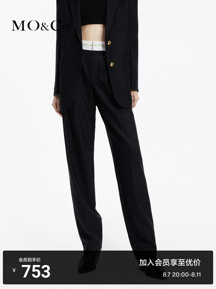 Плиссированные прямые брюки Moco с высокой талией, черный
Плиссированные прямые брюки Moco с высокой талией, черный