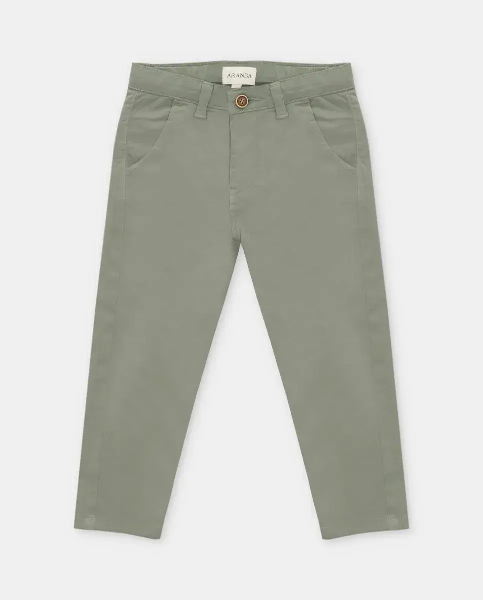Детские брюки из саржи с шлевками на талии цвета хаки Martín Aranda
Детские брюки из саржи с шлевками на талии цвета хаки Martín Aranda