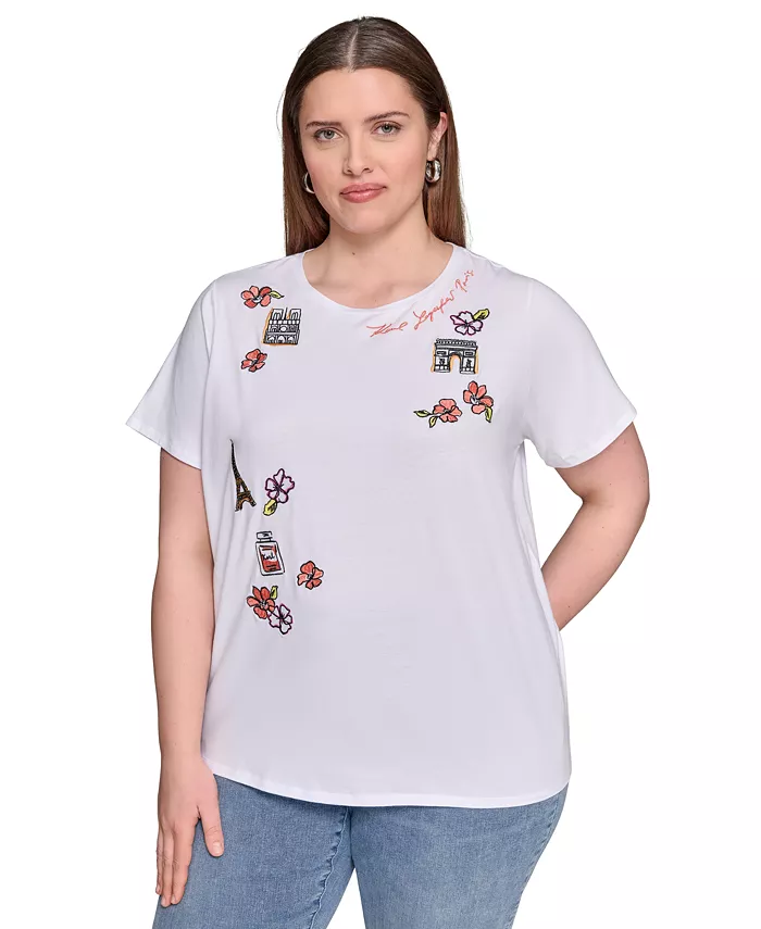 Футболка с круглым вырезом и вышивкой больших размеров KARL LAGERFELD PARIS, белый
Футболка с круглым вырезом и вышивкой больших размеров KARL LAGERFELD PARIS, белый