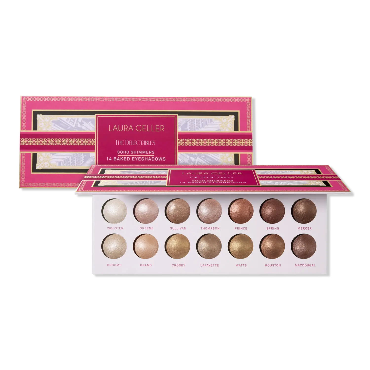 Палитра теней The Delectables 14 Multi-Finish Baked Eyeshadows Soho Shimmers LAURA GELLER
Палитра теней The Delectables 14 Multi-Finish Baked Eyeshadows Soho Shimmers LAURA GELLER