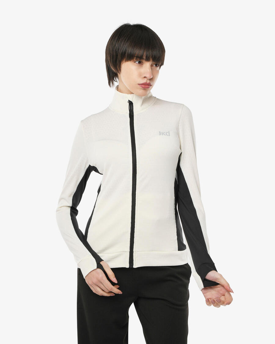 JAKED Женская синтетическая фитнес-толстовка цвета слоновой кости
JAKED Женская синтетическая фитнес-толстовка цвета слоновой кости