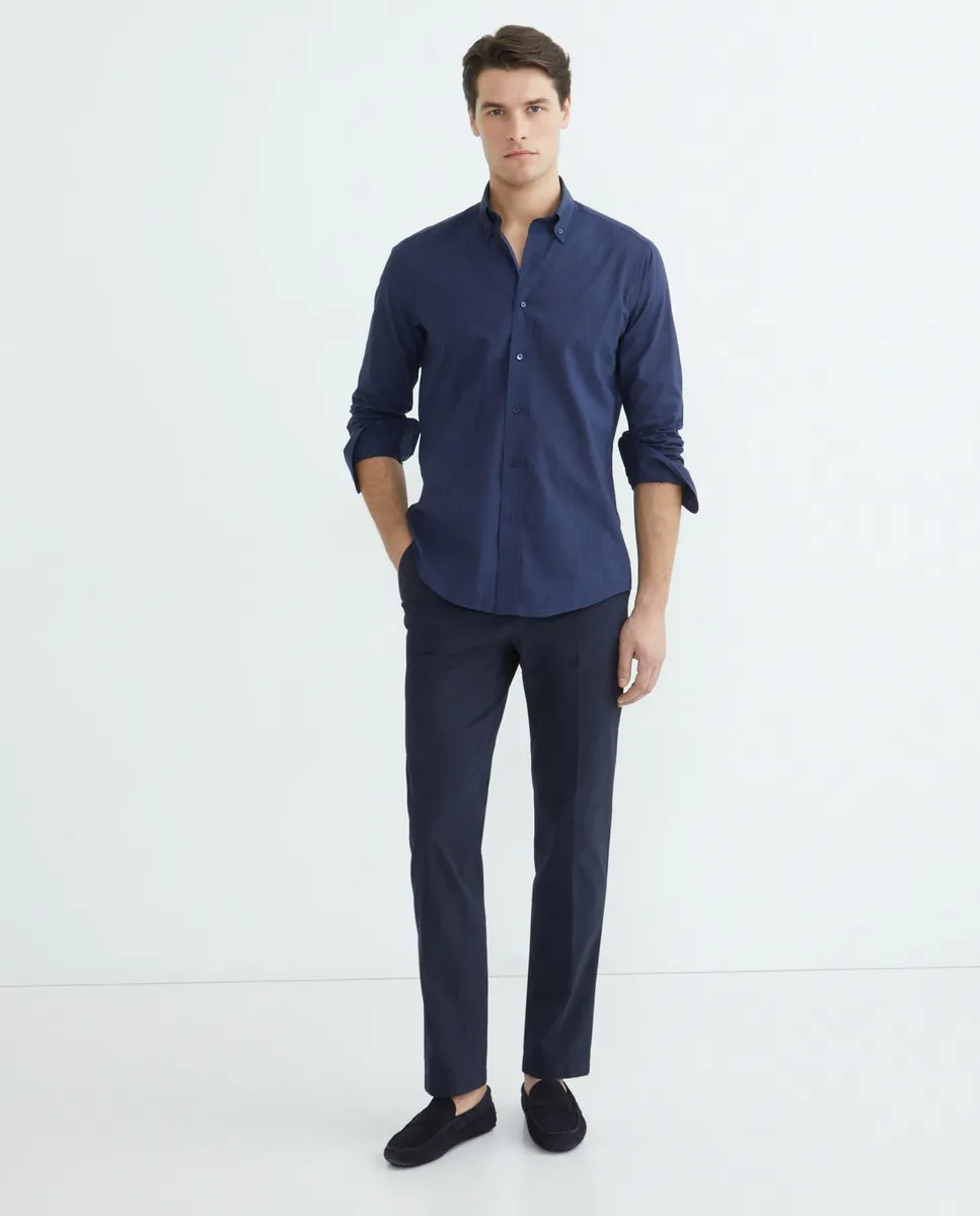 Мужские брюки-чиносы прямого кроя из гладкого эластичного хлопка Exigency, тёмно-синий
Мужские брюки-чиносы прямого кроя из гладкого эластичного хлопка Exigency, тёмно-синий