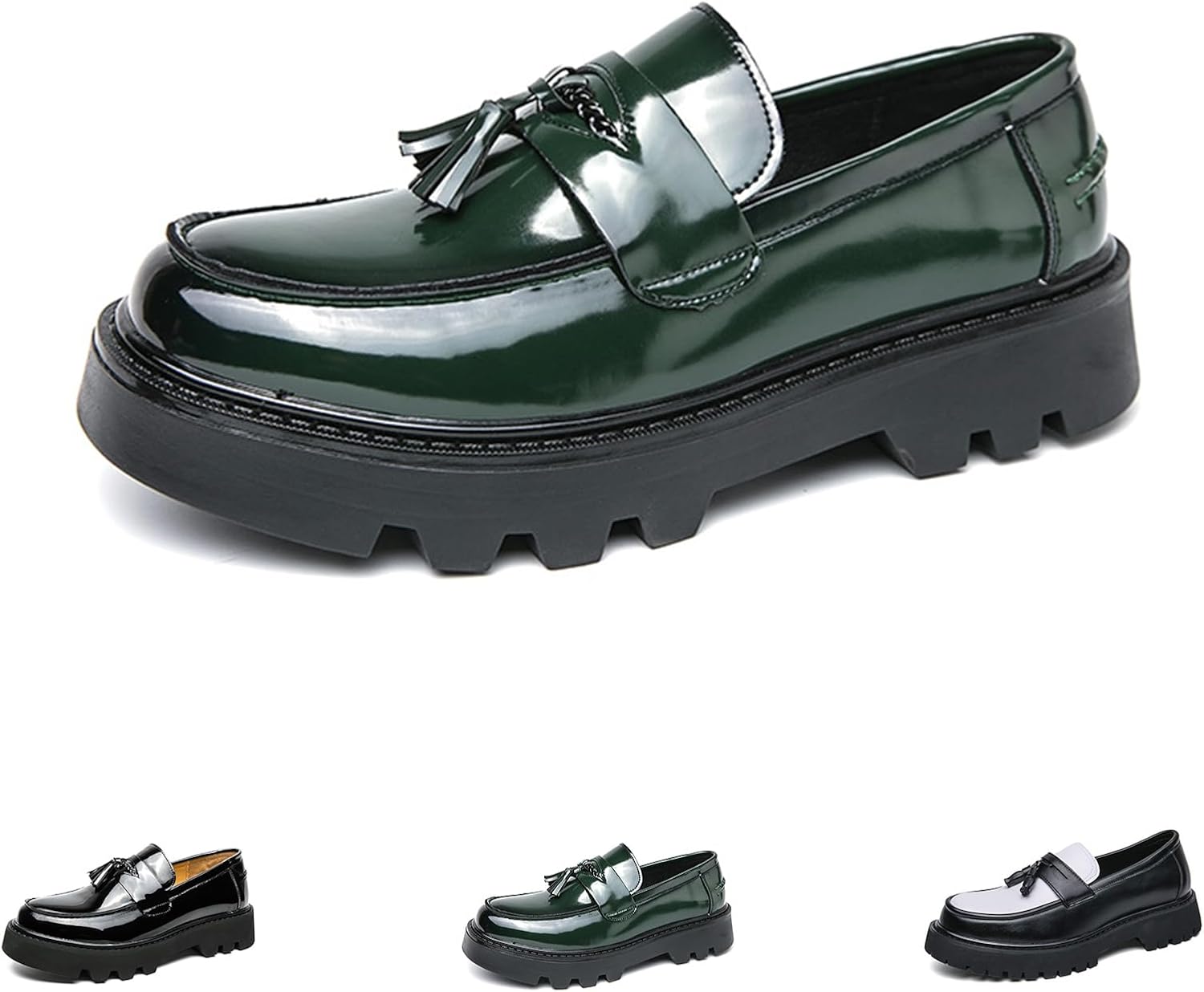 Мужские кожаные лоферы на платформе с кисточками, модные, деловые, повседневные, формальные туфли на платформе, массивные, без шнурков, пенни-лоферы Generic, зеленый
Мужские кожаные лоферы на платформе с кисточками, модные, деловые, повседневные, формальные туфли на платформе, массивные, без шнурков, пенни-лоферы Generic, зеленый