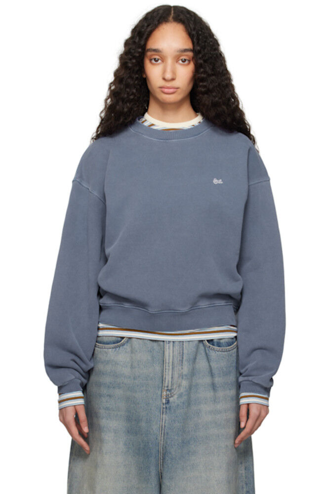 Синяя толстовка с круглым вырезом «ERL»
Синяя толстовка с круглым вырезом «ERL»