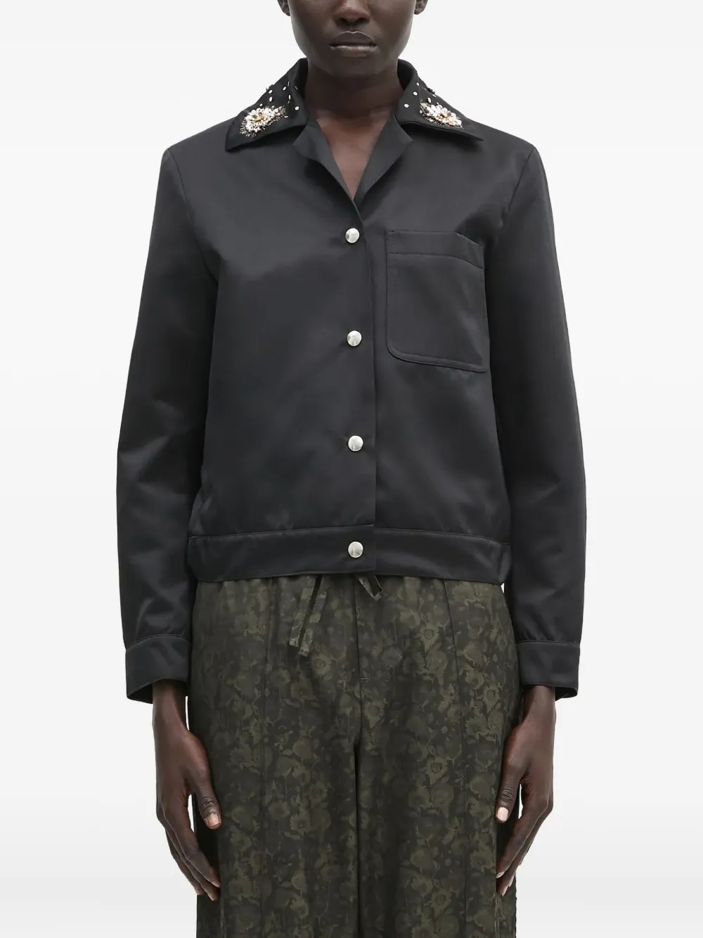 Жакет с декорированным воротником Wales Bonner, черный
Жакет с декорированным воротником Wales Bonner, черный