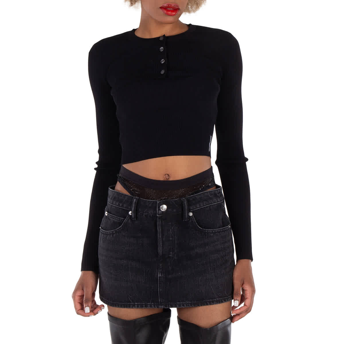 Футболка T от Alexander Wang с ребристым двойным слоем T By Alexander Wang, черный
Футболка T от Alexander Wang с ребристым двойным слоем T By Alexander Wang, черный