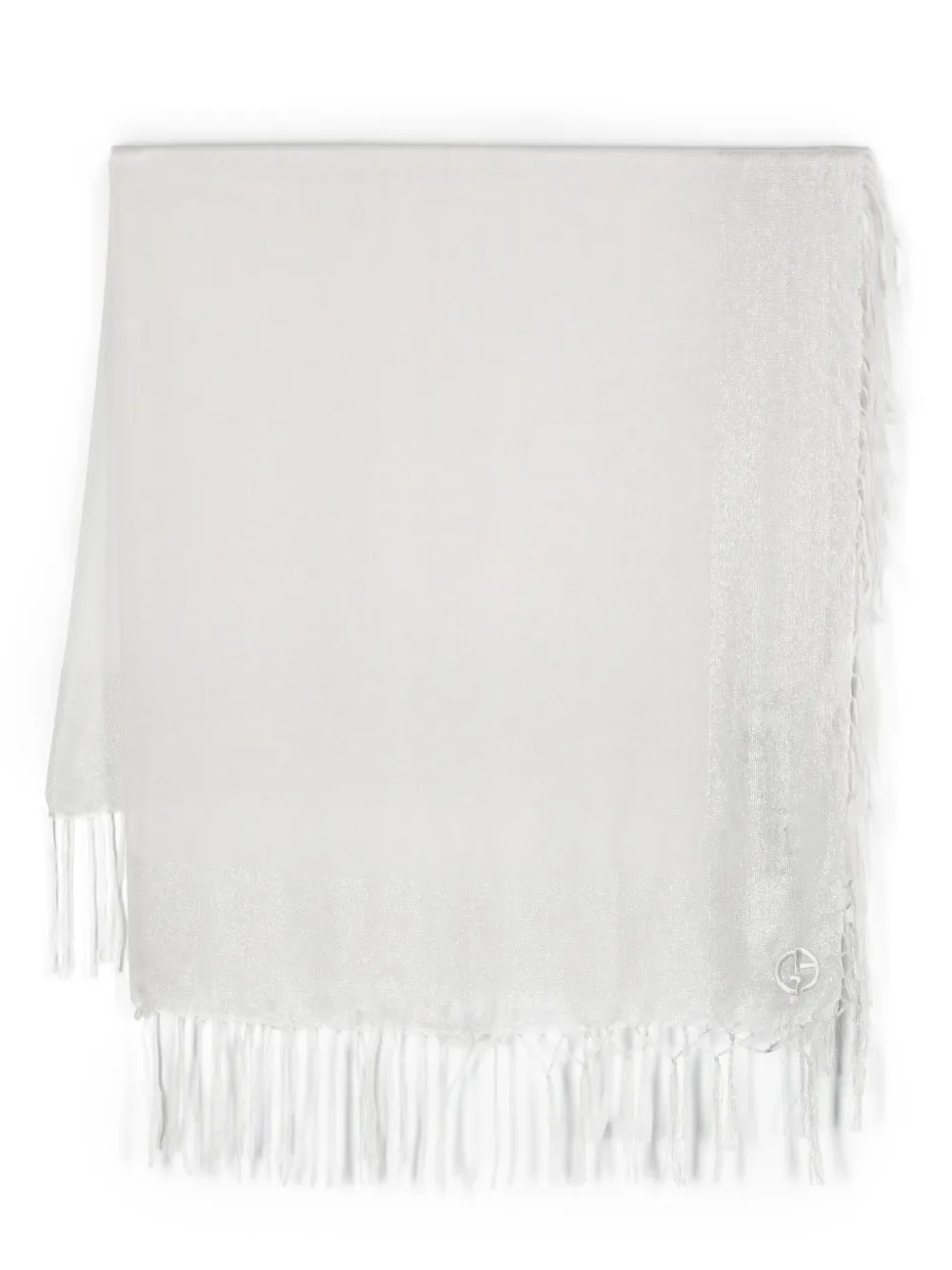 Шарф с вышитым логотипом GIORGIO ARMANI, серый 
Шарф с вышитым логотипом GIORGIO ARMANI, серый