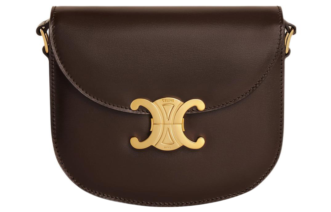 Сумка через плечо Triomphe из гладкой сатинированной телячьей кожи CELINE каштанового цвета
Сумка через плечо Triomphe из гладкой сатинированной телячьей кожи CELINE каштанового цвета