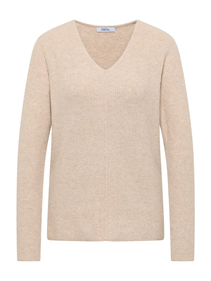 Cecil Уютная ребристая блузка с V-образным вырезом, цвет «пустынный бежевый меланж»
Cecil Уютная ребристая блузка с V-образным вырезом, цвет «пустынный бежевый меланж»