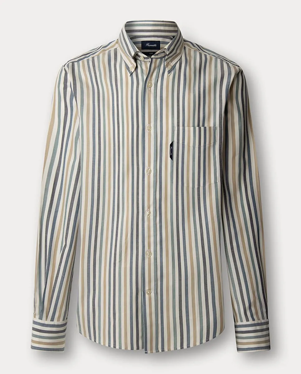 Мужская рубашка из хлопкового поплина в несколько полосок, облегающего кроя, стиль 'клуб' Façonnable, коричневый
Мужская рубашка из хлопкового поплина в несколько полосок, облегающего кроя, стиль 'клуб' Façonnable, коричневый