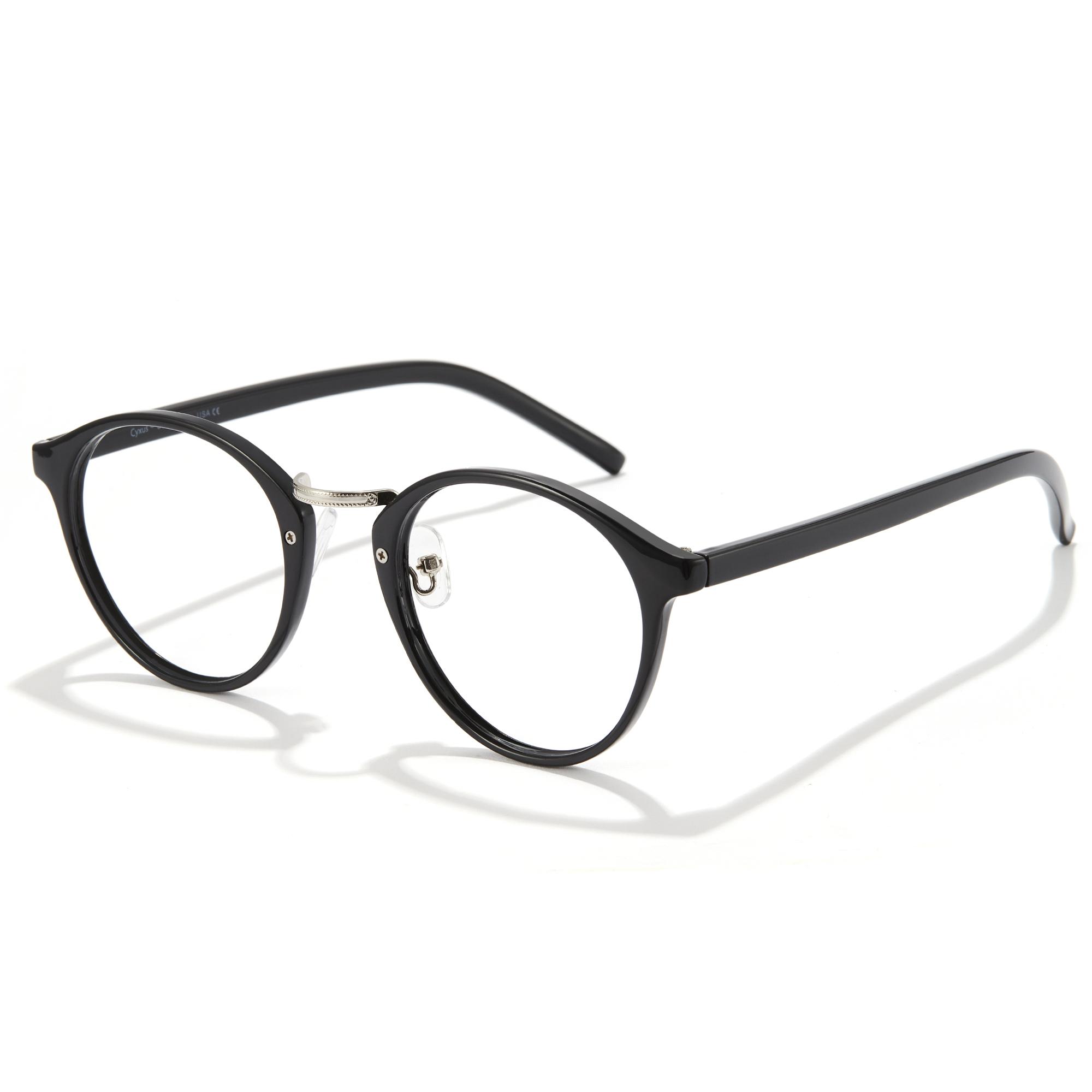 CYXUS Овальная оправа для очков из сплава и пластика унисекс, Glossy black box T01
CYXUS Овальная оправа для очков из сплава и пластика унисекс, Glossy black box T01