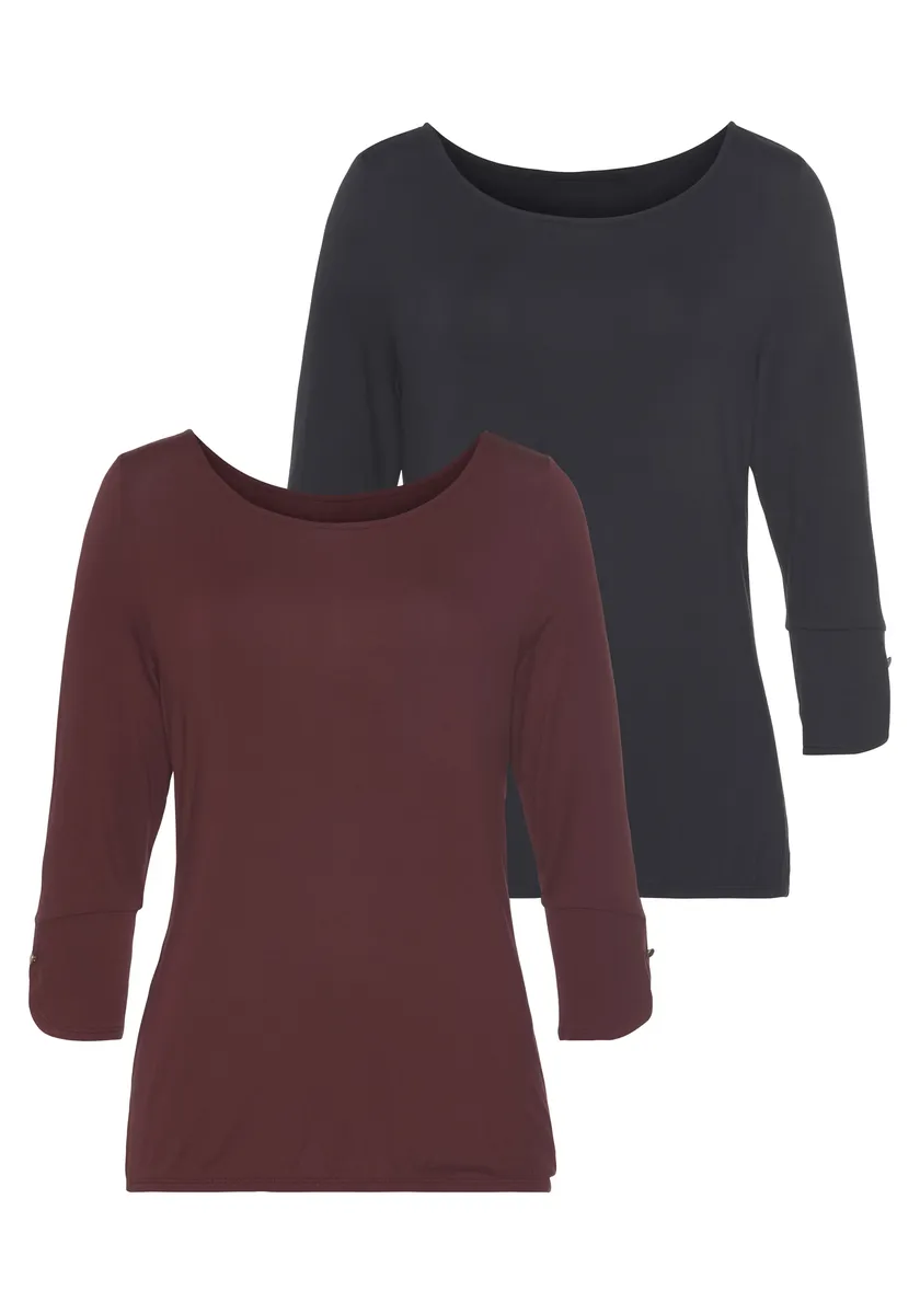 Рубашка Vivance с рукавом 3/4, модными манжетами и золотистыми пуговицами, синий
Рубашка Vivance с рукавом 3/4, модными манжетами и золотистыми пуговицами, синий