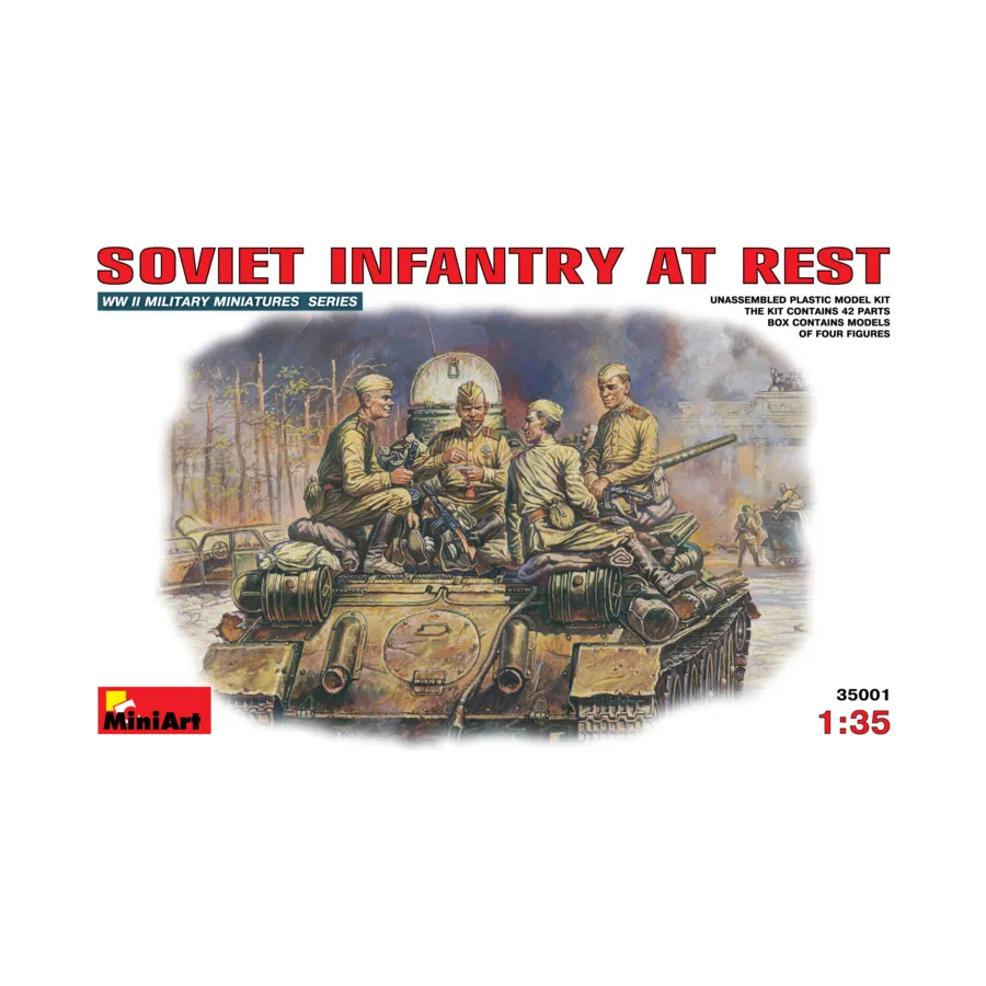Советская пехота на отдыхе, WWII Military Miniatures Series (1:35) (MiniArt Models)
Советская пехота на отдыхе, WWII Military Miniatures Series (1:35) (MiniArt Models)