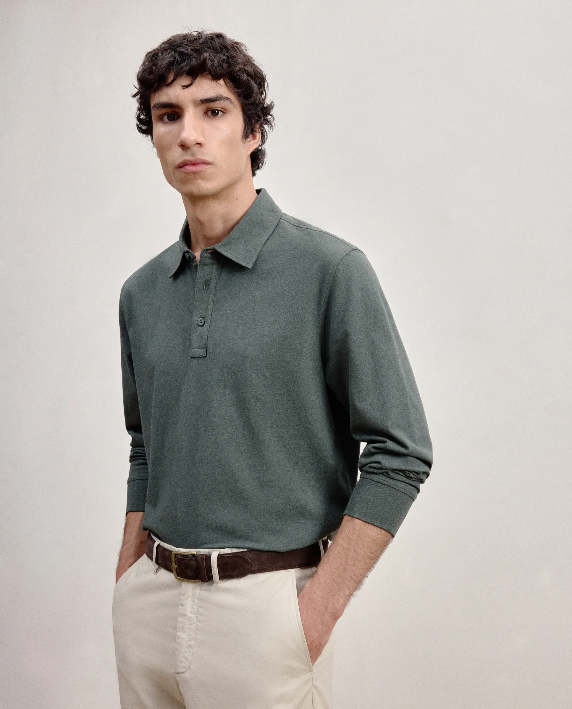 Поло с длинным рукавом меланж мужское Dustin, темно-зеленый
Поло с длинным рукавом меланж мужское Dustin, темно-зеленый