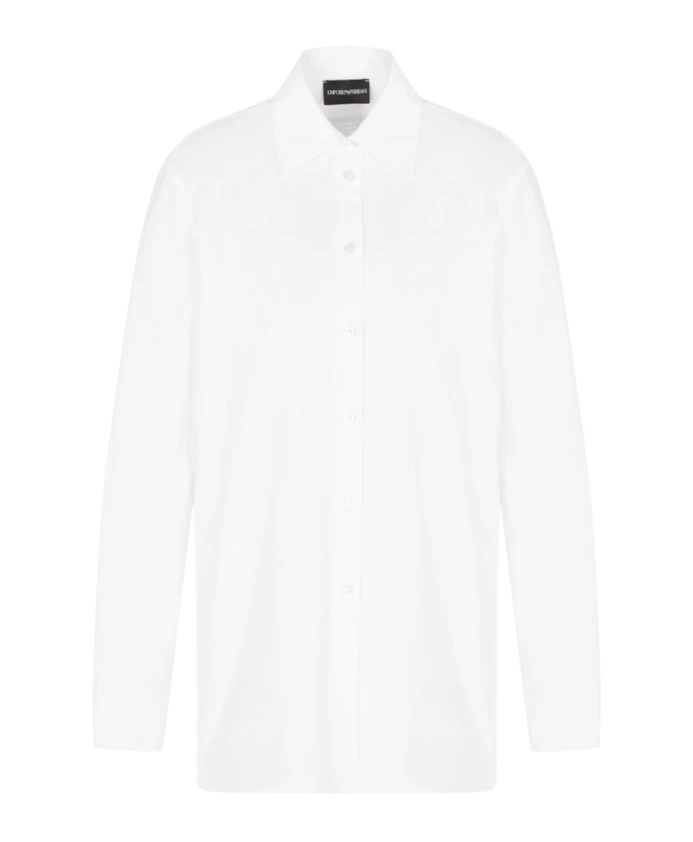 Рубашка из ворсистого хлопка с фигурным низом. Emporio Armani, белый
Рубашка из ворсистого хлопка с фигурным низом. Emporio Armani, белый