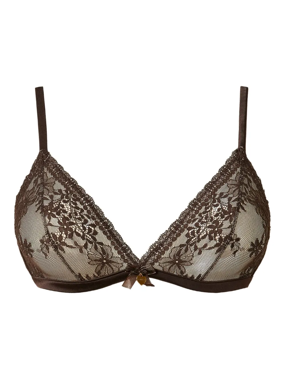 Кружевной бюстгальтер с треугольными чашками TWINSET, коричневый
Кружевной бюстгальтер с треугольными чашками TWINSET, коричневый