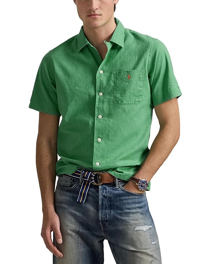 Рубашка поло Polo Ralph Lauren Classic Fit Linen-Cotton Camp Shirt, цвет Raft Green 
Рубашка поло Polo Ralph Lauren Classic Fit Linen-Cotton Camp Shirt, цвет Raft Green