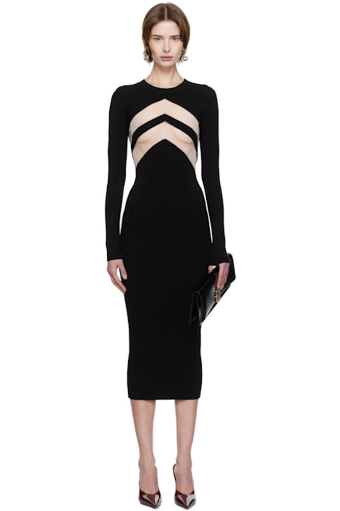 Черное платье-миди «The Chevrons» Jean Paul Gaultier 
Черное платье-миди «The Chevrons» Jean Paul Gaultier