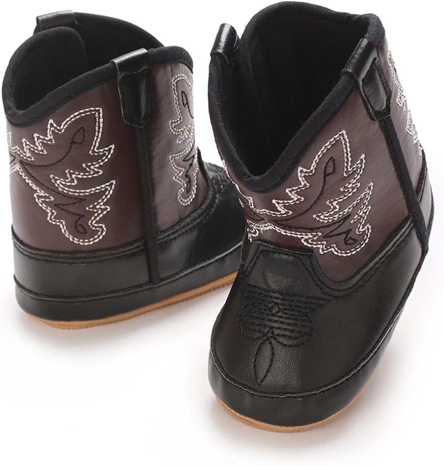 Детские ковбойские ботинки Kuner, вестерн-башмачки для малышей, мягкая подошва, нескользящие, для новорожденных мальчиков и девочек 0-18 месяцев, черный
Детские ковбойские ботинки Kuner, вестерн-башмачки для малышей, мягкая подошва, нескользящие, для новорожденных мальчиков и девочек 0-18 месяцев, черный