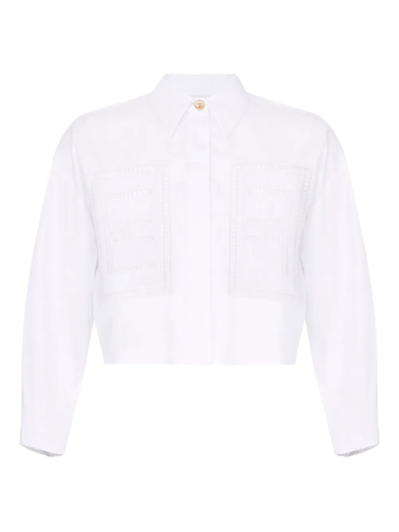 Elisabetta Franchi поплиновая рубашка, белый 
Elisabetta Franchi поплиновая рубашка, белый