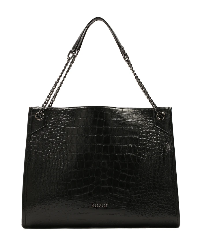Элегантная сумочка с ручками цепочками. Kazar, черный
Элегантная сумочка с ручками цепочками. Kazar, черный