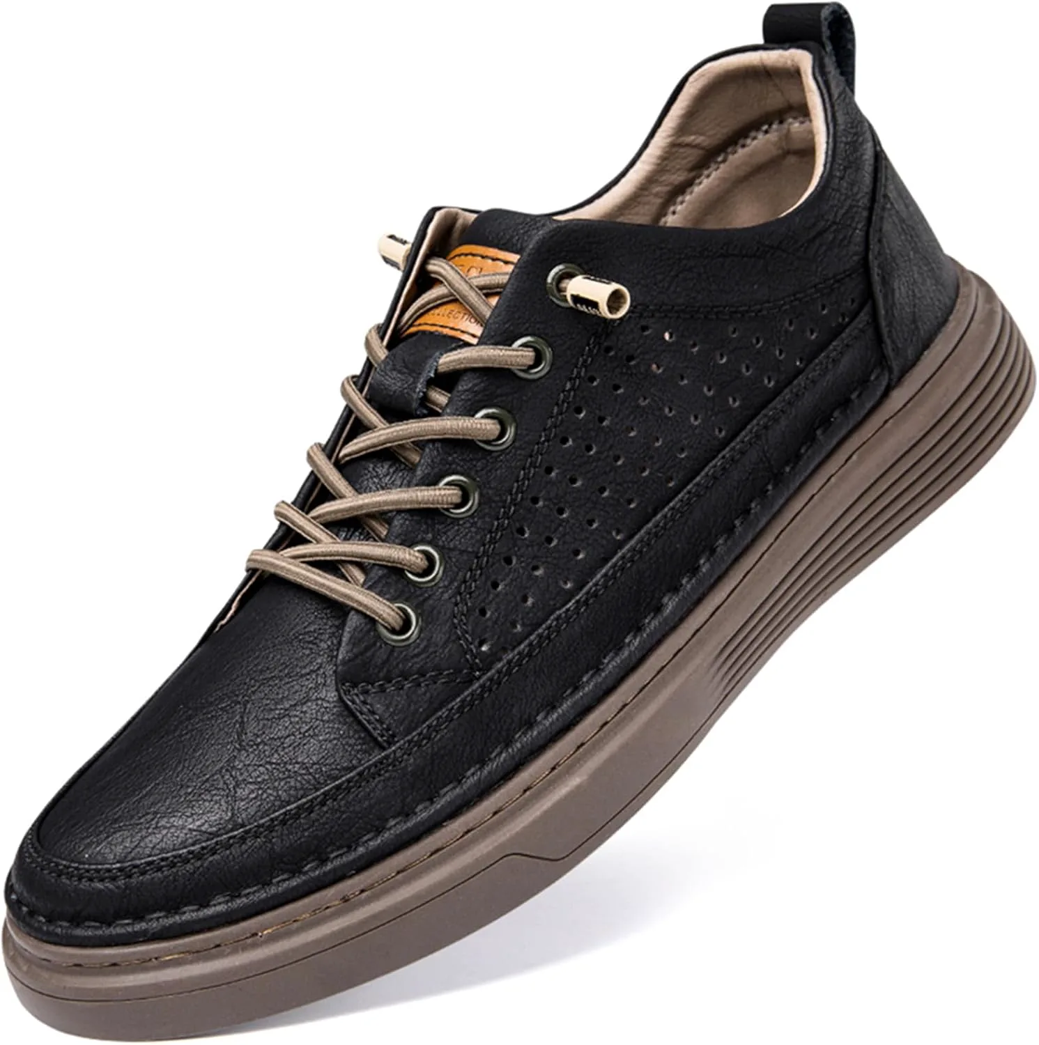 Мужские повседневные обувь, модные кожаные низкие кеды, дышащие удобные прогулочные туфли для мужчин Abborora, черный
Мужские повседневные обувь, модные кожаные низкие кеды, дышащие удобные прогулочные туфли для мужчин Abborora, черный