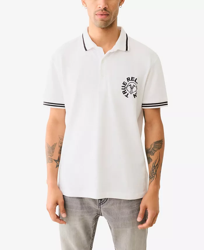 Мужская поло с коротким рукавом и изображением лица Будды True Religion, белый
Мужская поло с коротким рукавом и изображением лица Будды True Religion, белый