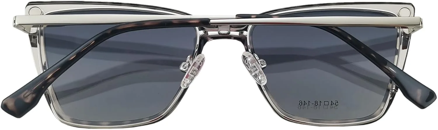 Очки Circleperson Cat Eye Magnet 2 в 1 поляризованные солнцезащитные очки с зажимом для женщин, размер 54-18-146, металлические пружинные шарниры, Black/Silver
Очки Circleperson Cat Eye Magnet 2 в 1 поляризованные солнцезащитные очки с зажимом для женщин, размер 54-18-146, металлические пружинные шарниры, Black/Silver