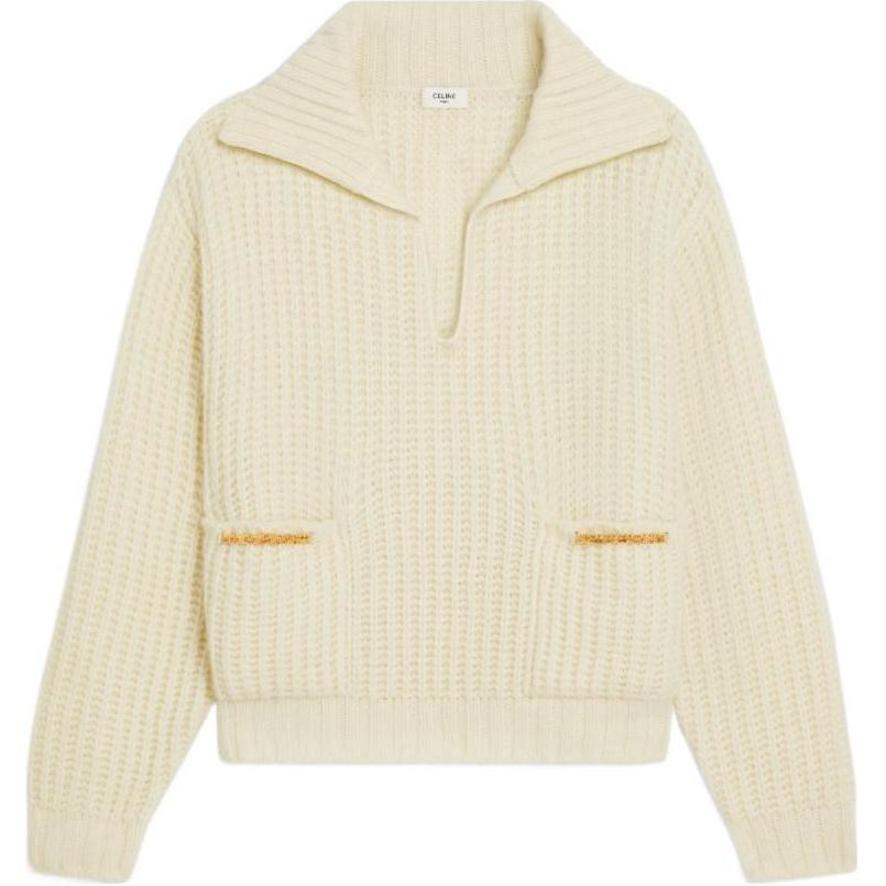 Воротниковая ребристая водолазка CELINE, Экрю
Воротниковая ребристая водолазка CELINE, Экрю