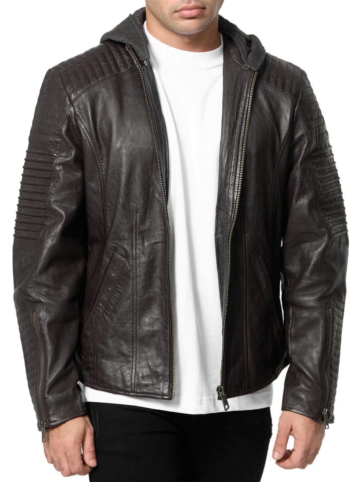 Кожаная куртка Tazzio, коричневый
Кожаная куртка Tazzio, коричневый