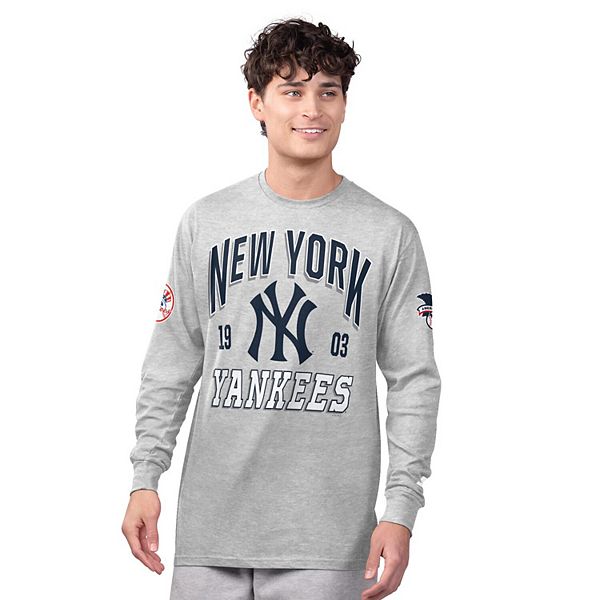 Мужской серо-синий сет из двух футболок New York Yankees: лонгслив и шортслив Starter
Мужской серо-синий сет из двух футболок New York Yankees: лонгслив и шортслив Starter