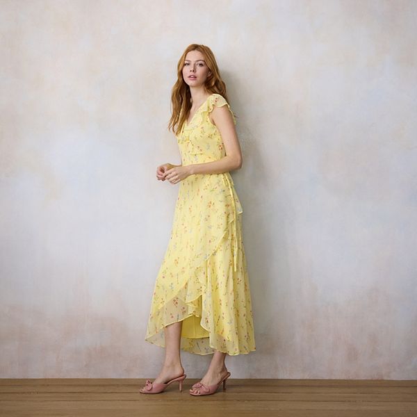 Женское платье макси с рюшами и запахом Lc Lauren Conrad, Yellow Wildflower
Женское платье макси с рюшами и запахом Lc Lauren Conrad, Yellow Wildflower